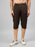 Men's Brown Cotton Three Fourth Shorts