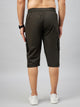 Men's Green Cotton Three Fourth Shorts