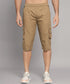 Men's Light Brown Cotton Three Fourth Shorts