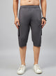 Men's Grey Cotton Three Fourth Shorts