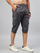 Men's Grey Cotton Three Fourth Shorts