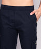 Men's Navy Blue Cotton Three Fourth Shorts