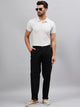 Men Relaxed Black Pure Cotton Trousers