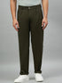 Men Relaxed Dark Green Pure Cotton Trousers