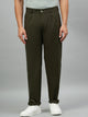 Men Relaxed Dark Green Pure Cotton Trousers