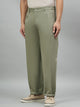 Men Relaxed Light Green Cotton Trousers