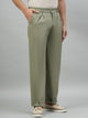 Men Relaxed Light Green Cotton Trousers