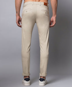 Men's Relaxed Beige  Pure Cotton Trousers