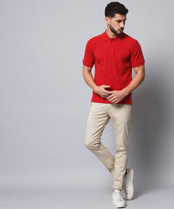 Men's Relaxed Beige  Pure Cotton Trousers