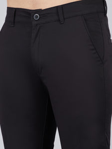 Men's Black Pure Cotton Trousers