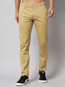 Men's Light Brown Pure Cotton Trousers