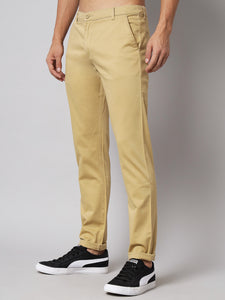 Men's Light Brown Pure Cotton Trousers