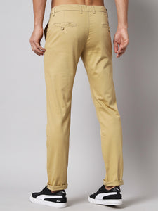 Men's Light Brown Pure Cotton Trousers