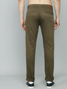 Men's Relaxed Green Pure Cotton Trousers