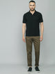 Men's Relaxed Green Pure Cotton Trousers