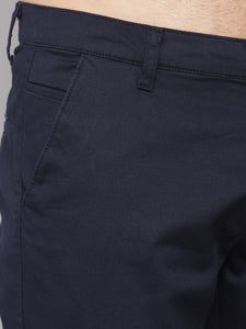 Men's Relaxed Navy Blue Pure Cotton Trousers