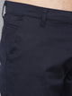 Men's Relaxed Navy Blue Pure Cotton Trousers