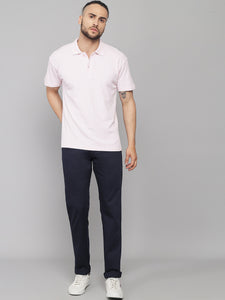Men's Relaxed Navy Blue Pure Cotton Trousers