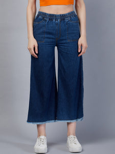 Women's Blue Denim Palazzo