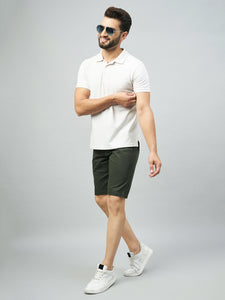 Men's Dark Green Cotton Shorts