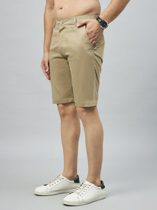 Men's Light Brown Cotton Shorts