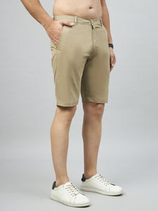 Men's Light Brown Cotton Shorts
