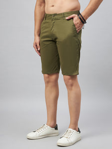 Men's Olive Cotton Shorts