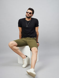 Men's Olive Cotton Shorts