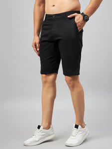 Men's Black Cotton Shorts