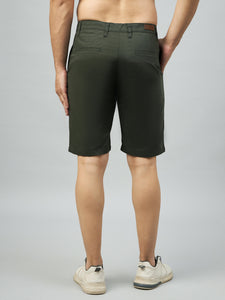Men's Dark Green Cotton Shorts