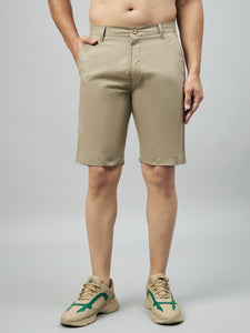 Men's Light Khaki Cotton Shorts