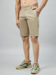 Men's Light Khaki Cotton Shorts