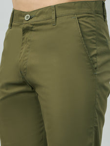 Men's Olive Green Cotton Shorts
