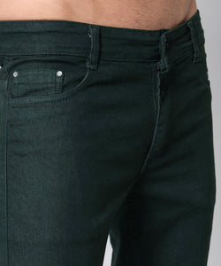 Men's Dark Green Relax Fit Jeans