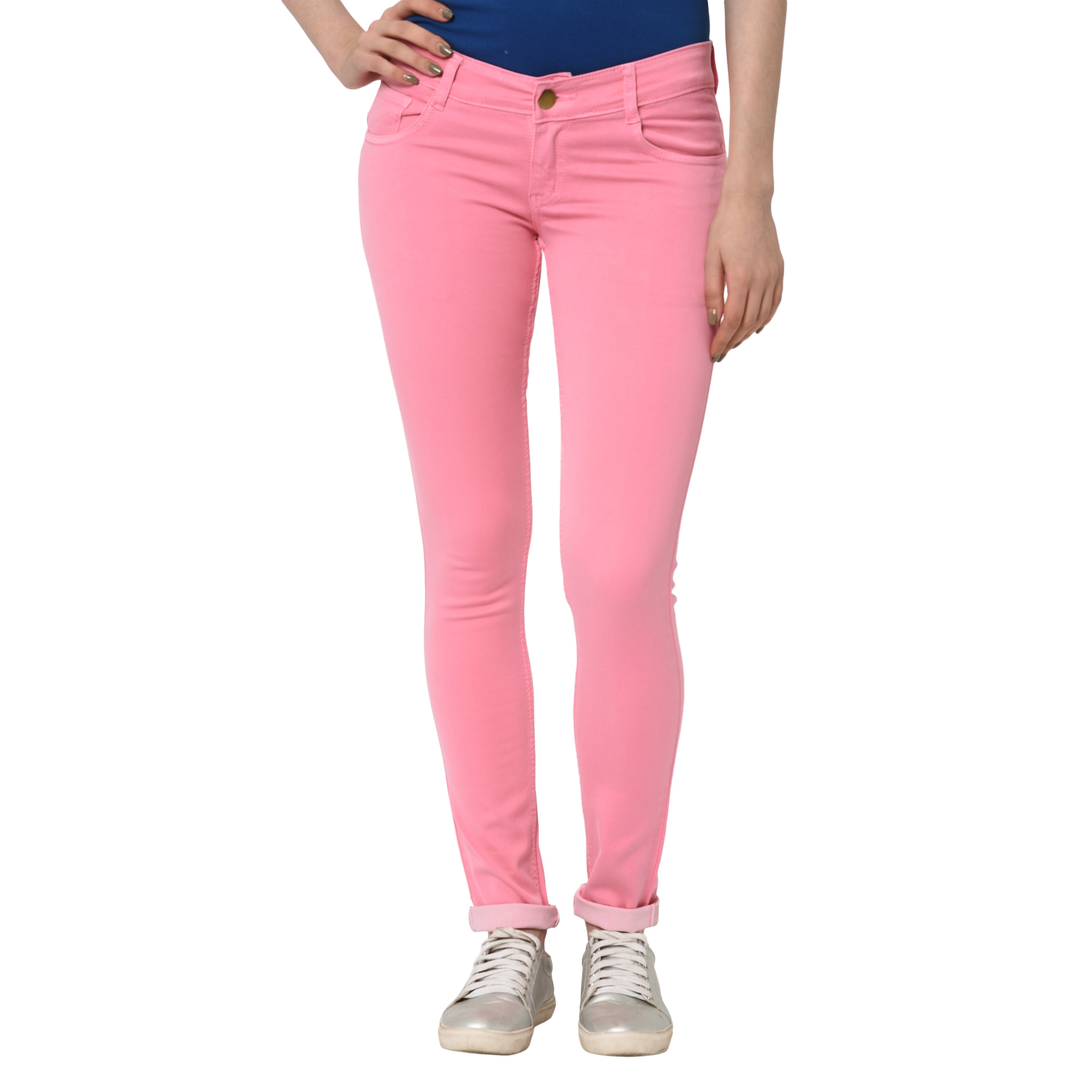 Studio Nexx Women's Pink Slim Fit Jeans1