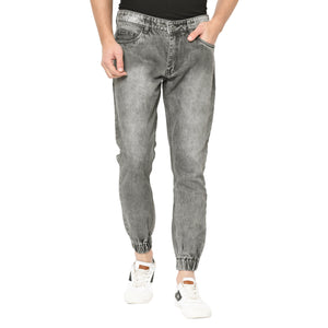 Studio Nexx Men's Grey Slim Fit Denim Jogger