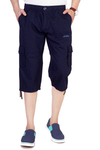 Studio Nexx Men Solid Cotton Three Fourth Shorts