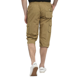Studio Nexx Men Solid Cotton Three Fourth Shorts
